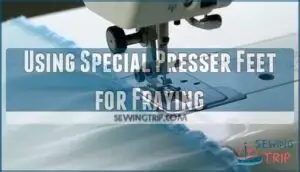 using special presser feet for fraying