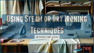 using steam or dry ironing techniques