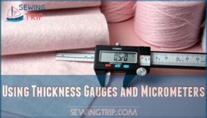 using thickness gauges and micrometers