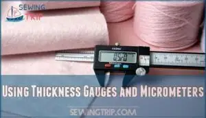 using thickness gauges and micrometers