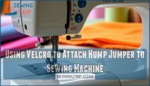 using velcro to attach hump jumper to sewing machine
