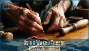 using waxed thread