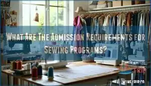 what are the admission requirements for sewing programs