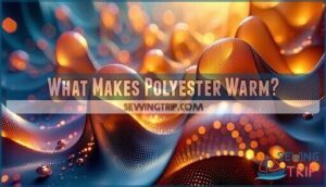 what makes polyester warm