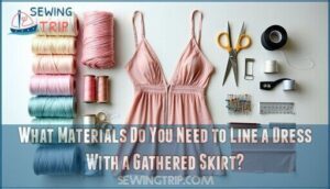 what materials do you need to line a dress with a gathered skirt