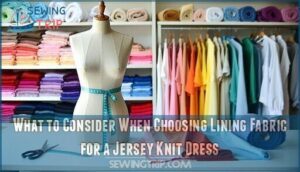what to consider when choosing lining fabric for a jersey knit dress