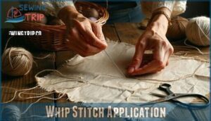 whip stitch application