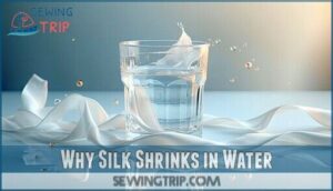 why silk shrinks in water