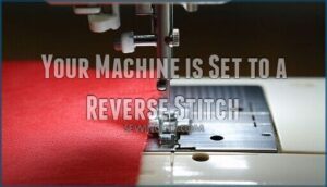 your machine is set to a reverse stitch