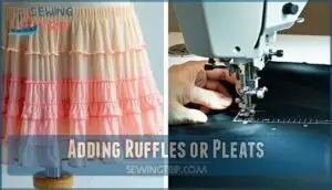 adding ruffles or pleats