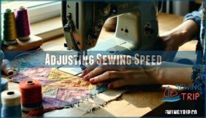 adjusting sewing speed