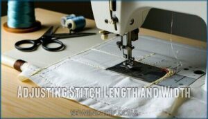 adjusting stitch length and width