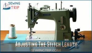 adjusting the stitch length