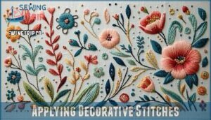 applying decorative stitches