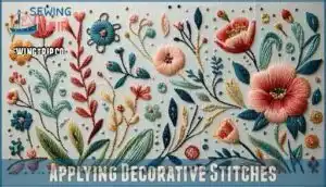 applying decorative stitches