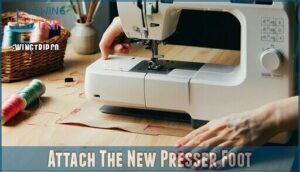 attach the new presser foot