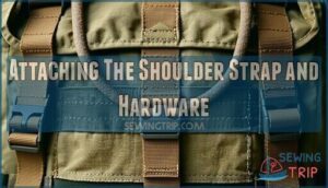 attaching the shoulder strap and hardware