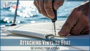 attaching vinyl to boat
