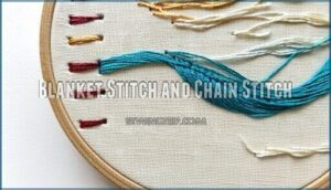 blanket stitch and chain stitch