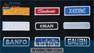 block fonts