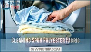 cleaning spun polyester fabric