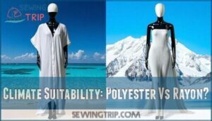 climate suitability: polyester vs rayon