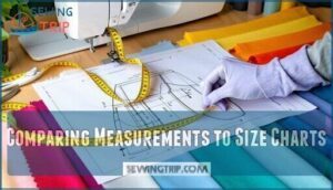comparing measurements to size charts