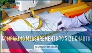 comparing measurements to size charts