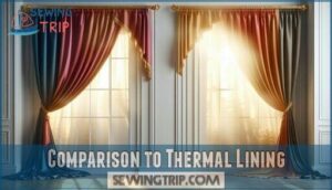 comparison to thermal lining