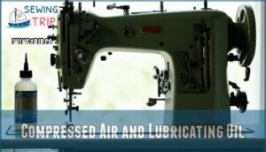 compressed air and lubricating oil