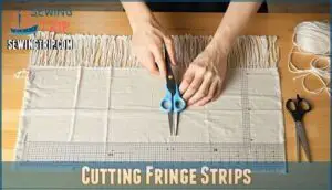cutting fringe strips