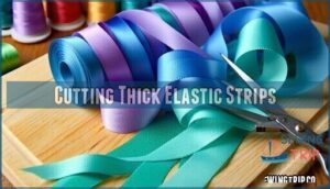 cutting thick elastic strips