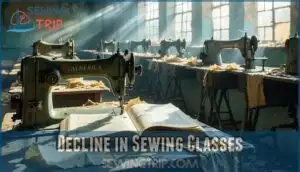 decline in sewing classes