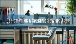 designating a specific sewing area