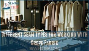 different seam types for working with crepe fabric