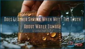 does leather shrink when wet