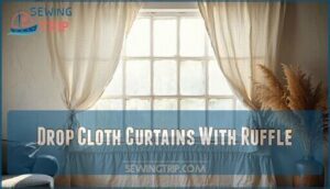 drop cloth curtains with ruffle