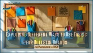exploring different ways to use fabric for bulletin boards