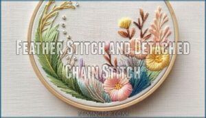 feather stitch and detached chain stitch