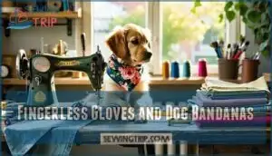 fingerless gloves and dog bandanas