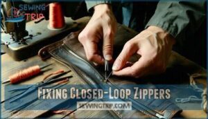 fixing closed-loop zippers