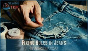 fixing holes in jeans