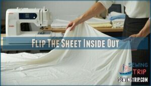 flip the sheet inside out