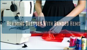 hemming dresses with banded hems