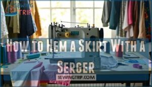 how to hem a skirt with a serger