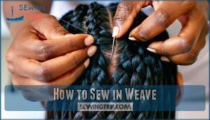 how to sew in weave