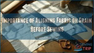 importance of aligning fabric on grain before sewing