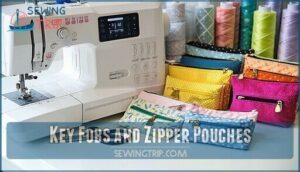 key fobs and zipper pouches