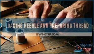 loading needle and preparing thread