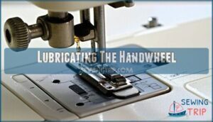 lubricating the handwheel